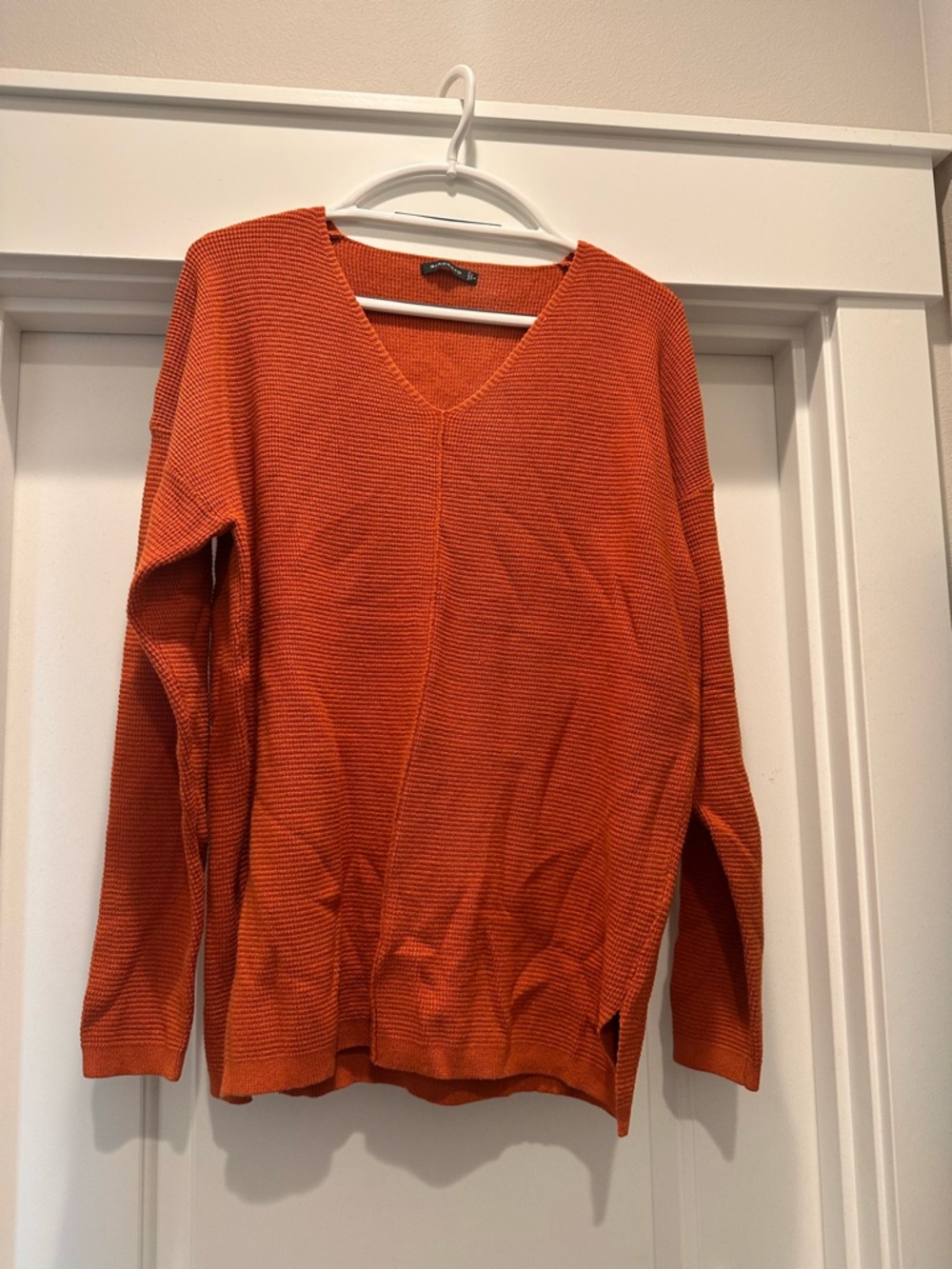 Men's V-Neck Lightweight Knit Sweater - Orange